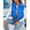 imageFlygo Womens Cropped Puffer Vest Zip Up Stand Collar Sleeveless Padded Bubble VestBlue