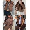 imageFlygo Womens Cropped Puffer Vest Zip Up Stand Collar Sleeveless Padded Bubble VestBrown