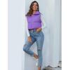 imageFlygo Womens Cropped Puffer Vest Zip Up Stand Collar Sleeveless Padded Bubble VestPurple