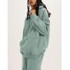 imageFlygo Womens Fleece 2 Piece Outfits Lounge Hoodie Sweatsuits Sets Oversized Sweatshirt Baggy Sweatpants Set WPocketsBean Green