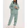 imageFlygo Womens Fleece 2 Piece Outfits Lounge Hoodie Sweatsuits Sets Oversized Sweatshirt Baggy Sweatpants Set WPocketsBean Green