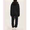 imageFlygo Womens Fleece 2 Piece Outfits Lounge Hoodie Sweatsuits Sets Oversized Sweatshirt Baggy Sweatpants Set WPocketsBlack