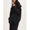imageFlygo Womens Fleece 2 Piece Outfits Lounge Hoodie Sweatsuits Sets Oversized Sweatshirt Baggy Sweatpants Set WPocketsBlack