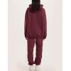 imageFlygo Womens Fleece 2 Piece Outfits Lounge Hoodie Sweatsuits Sets Oversized Sweatshirt Baggy Sweatpants Set WPocketsBurgundy