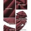 imageFlygo Womens Fleece 2 Piece Outfits Lounge Hoodie Sweatsuits Sets Oversized Sweatshirt Baggy Sweatpants Set WPocketsBurgundy