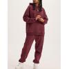 imageFlygo Womens Fleece 2 Piece Outfits Lounge Hoodie Sweatsuits Sets Oversized Sweatshirt Baggy Sweatpants Set WPocketsBurgundy