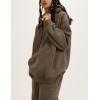 imageFlygo Womens Fleece 2 Piece Outfits Lounge Hoodie Sweatsuits Sets Oversized Sweatshirt Baggy Sweatpants Set WPocketsCoffee