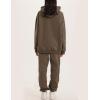 imageFlygo Womens Fleece 2 Piece Outfits Lounge Hoodie Sweatsuits Sets Oversized Sweatshirt Baggy Sweatpants Set WPocketsCoffee