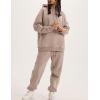 imageFlygo Womens Fleece 2 Piece Outfits Lounge Hoodie Sweatsuits Sets Oversized Sweatshirt Baggy Sweatpants Set WPocketsCoffee Grey