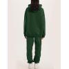 imageFlygo Womens Fleece 2 Piece Outfits Lounge Hoodie Sweatsuits Sets Oversized Sweatshirt Baggy Sweatpants Set WPocketsDark Green