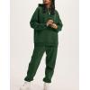 imageFlygo Womens Fleece 2 Piece Outfits Lounge Hoodie Sweatsuits Sets Oversized Sweatshirt Baggy Sweatpants Set WPocketsDark Green