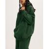 imageFlygo Womens Fleece 2 Piece Outfits Lounge Hoodie Sweatsuits Sets Oversized Sweatshirt Baggy Sweatpants Set WPocketsDark Green