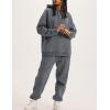 imageFlygo Womens Fleece 2 Piece Outfits Lounge Hoodie Sweatsuits Sets Oversized Sweatshirt Baggy Sweatpants Set WPocketsGrey