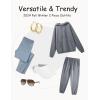imageFlygo Womens Fleece 2 Piece Outfits Lounge Hoodie Sweatsuits Sets Oversized Sweatshirt Baggy Sweatpants Set WPocketsGrey