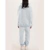 imageFlygo Womens Fleece 2 Piece Outfits Lounge Hoodie Sweatsuits Sets Oversized Sweatshirt Baggy Sweatpants Set WPocketsHeather Grey