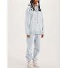 imageFlygo Womens Fleece 2 Piece Outfits Lounge Hoodie Sweatsuits Sets Oversized Sweatshirt Baggy Sweatpants Set WPocketsHeather Grey