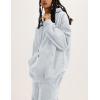 imageFlygo Womens Fleece 2 Piece Outfits Lounge Hoodie Sweatsuits Sets Oversized Sweatshirt Baggy Sweatpants Set WPocketsHeather Grey