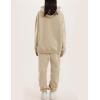 imageFlygo Womens Fleece 2 Piece Outfits Lounge Hoodie Sweatsuits Sets Oversized Sweatshirt Baggy Sweatpants Set WPocketsKhaki