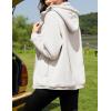 imageFlygo Womens Fleece Jacket Reversible Zip up Hoodie Fuzzy Coat Sherpa Lined Warm Winter Jackets CoatsBeige