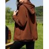 imageFlygo Womens Fleece Jacket Reversible Zip up Hoodie Fuzzy Coat Sherpa Lined Warm Winter Jackets CoatsBrown