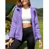 imageFlygo Womens Fleece Jacket Reversible Zip up Hoodie Fuzzy Coat Sherpa Lined Warm Winter Jackets CoatsPurple