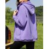 imageFlygo Womens Fleece Jacket Reversible Zip up Hoodie Fuzzy Coat Sherpa Lined Warm Winter Jackets CoatsPurple