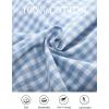 imageFlygo Womens Gingham Pajamas Set 2 Piece Cotton Pj Lounge Sets Puff Sleeve Ruffle Babydoll Shirt Shorts Summer OutfitsBlue