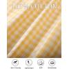 imageFlygo Womens Gingham Pajamas Set 2 Piece Cotton Pj Lounge Sets Puff Sleeve Ruffle Babydoll Shirt Shorts Summer OutfitsYellow