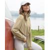 imageFlygo Womens Half Zip Sweatshirts Stand Collar Activewear Running Workout Pullover TopsApricot