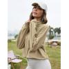 imageFlygo Womens Half Zip Sweatshirts Stand Collar Activewear Running Workout Pullover TopsApricot