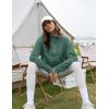 imageFlygo Womens Half Zip Sweatshirts Stand Collar Activewear Running Workout Pullover TopsBean Green