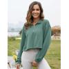 imageFlygo Womens Half Zip Sweatshirts Stand Collar Activewear Running Workout Pullover TopsBean Green