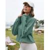 imageFlygo Womens Half Zip Sweatshirts Stand Collar Activewear Running Workout Pullover TopsBean Green