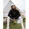 imageFlygo Womens Half Zip Sweatshirts Stand Collar Activewear Running Workout Pullover TopsBlack