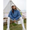 imageFlygo Womens Half Zip Sweatshirts Stand Collar Activewear Running Workout Pullover TopsBlue