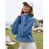 imageFlygo Womens Half Zip Sweatshirts Stand Collar Activewear Running Workout Pullover TopsBlue