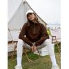 imageFlygo Womens Half Zip Sweatshirts Stand Collar Activewear Running Workout Pullover TopsBrown