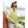 imageFlygo Womens Half Zip Sweatshirts Stand Collar Activewear Running Workout Pullover TopsLight Green