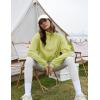imageFlygo Womens Half Zip Sweatshirts Stand Collar Activewear Running Workout Pullover TopsLight Green