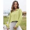 imageFlygo Womens Half Zip Sweatshirts Stand Collar Activewear Running Workout Pullover TopsLight Green