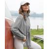 imageFlygo Womens Half Zip Sweatshirts Stand Collar Activewear Running Workout Pullover TopsLight Grey