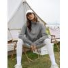 imageFlygo Womens Half Zip Sweatshirts Stand Collar Activewear Running Workout Pullover TopsLight Grey