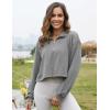 imageFlygo Womens Half Zip Sweatshirts Stand Collar Activewear Running Workout Pullover TopsLight Grey