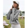 imageFlygo Womens Half Zip Sweatshirts Stand Collar Activewear Running Workout Pullover TopsLight Grey