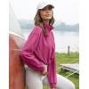 imageFlygo Womens Half Zip Sweatshirts Stand Collar Activewear Running Workout Pullover TopsMagenta