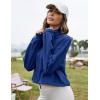 imageFlygo Womens Half Zip Sweatshirts Stand Collar Activewear Running Workout Pullover TopsNavy
