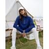 imageFlygo Womens Half Zip Sweatshirts Stand Collar Activewear Running Workout Pullover TopsNavy