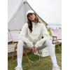 imageFlygo Womens Half Zip Sweatshirts Stand Collar Activewear Running Workout Pullover TopsWhite