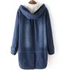 imageFlygo Womens Hoodies Button Down Sherpa Fleece Lined Coats MidLong Oversized Denim Trucker Jacket OutwearDark Blue