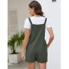 imageFlygo Womens Short Overalls Summer Casual Cotton Linen Adjustable Bib Shortalls Jumpsuits Romper Shorts with PocketsArmy Green